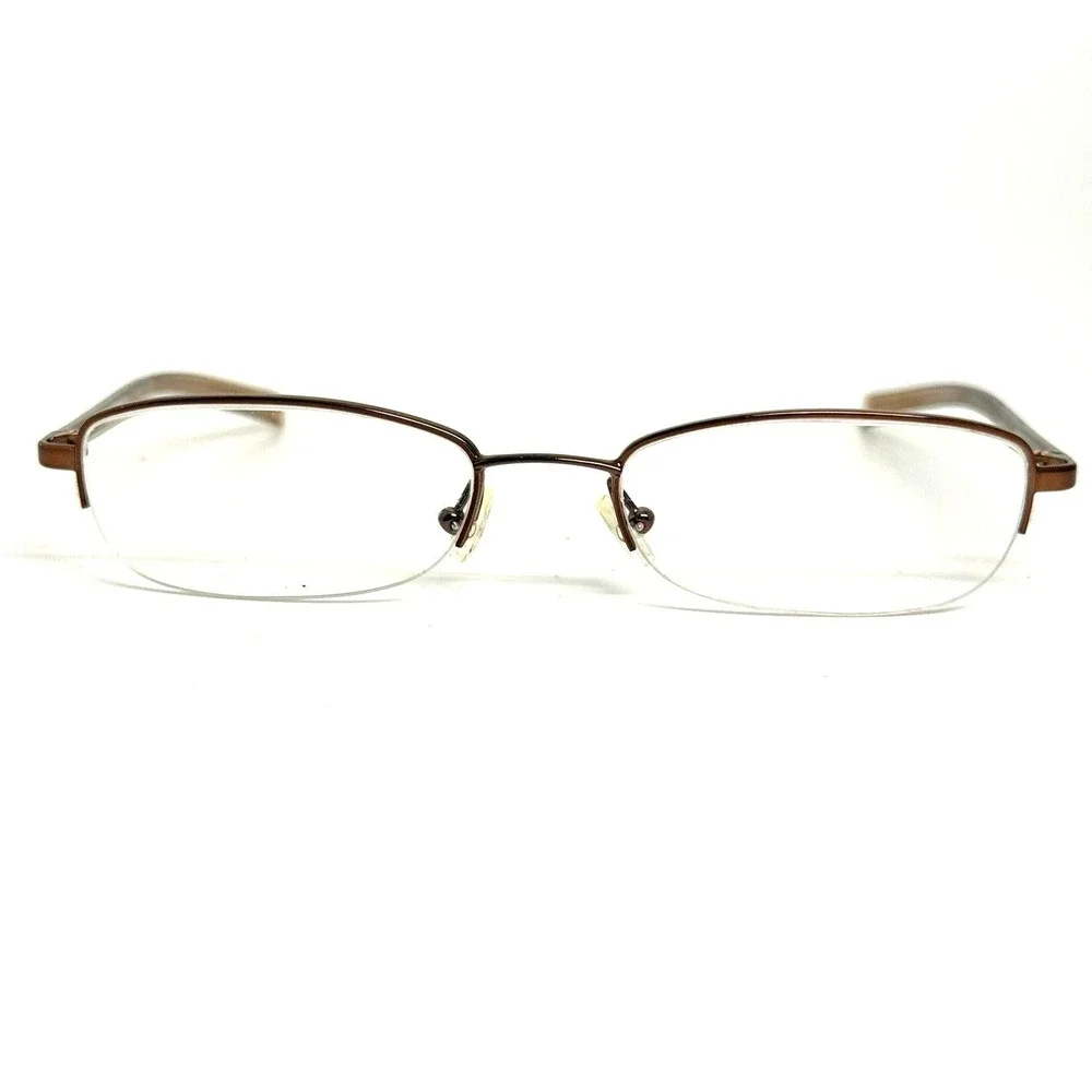 Emporio Armani EA 9081 JX8 Brown Semi-Rimless Eyeglass Frames Italy 51-18-135